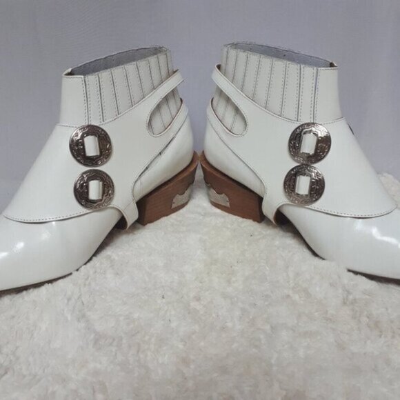Toga Pulla White Harness Ankle Boots Western 37 - Picture 8 of 16